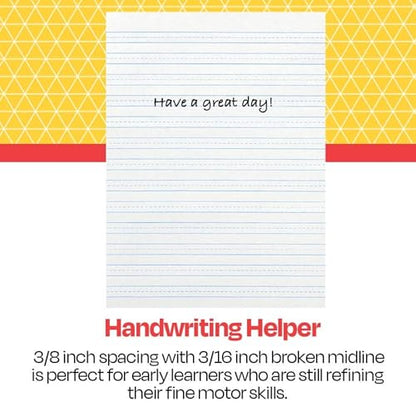 School Smart-85353 Skip-A-Line Ruled Writing Paper, 3/8 Inch Ruled Short Way, 8 x 10-1/2 Inches, White, Pack of 500 - size: 8" x 10.5" - 3/8" Ruled