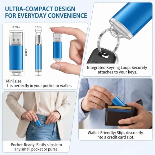 10 Pack 4GB Blue Plastic USB 2.0 Thumb Drives,with LED Indicator | Lightweight plastic shell with LED indicator for easy file transfer flash drive, memory stick, usb stick and pendrive.