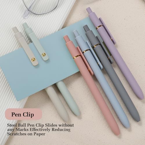 FIOVER Gel Pens, 6pcs Blue Ink Medium Point 0.7mm Smooth Writing Pens with Comfort Grip, Aesthetic Ballpoint for Journaling School Office Supplies, Gifts for Women Men (6PCS Blue Ink) - color: 6PCS Blue Ink
