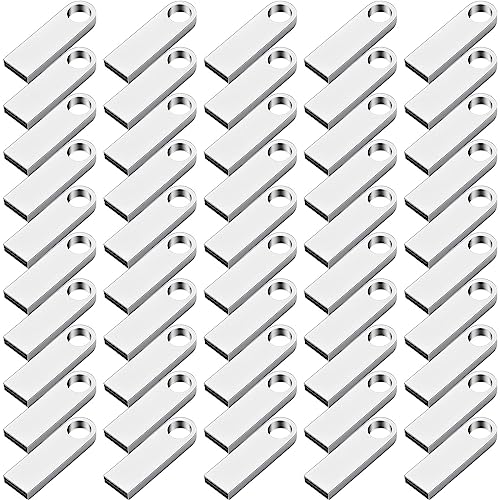 Fabbay 50 Packs 2.0 Flash USB Drives Bulk Waterproof Flash Thumb Drives Memory Pen Stick Small Mini Zinc Alloy Design for PC Computer Laptop Office School Data Storage Silver(4 Gb) - color: 4 Gb