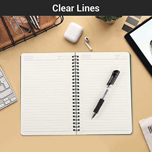 EUSOAR Hardcover Spiral Lined Notebook, A5 6 Pack 5.5" x 8.3" 120 Pages Lined Travel Writing Notebooks Journal, Students College Office Business Subject Diary Ruled Spiral Book Journal - color: Dark green, size: 6 Packs