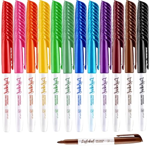 Dry Erase Markers with 12 Colors Fine Tip,144 Pack Bulk Set, Whiteboard Markers for Home, Office Supplies