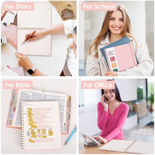 LABUK Spiral Notebook 8.5 x 11, A4 Hardcover Notebooks for Women, 55 Sheets 110 Pages Large Journal for Work, School, (Pink) - color: 2-pink, style: A4