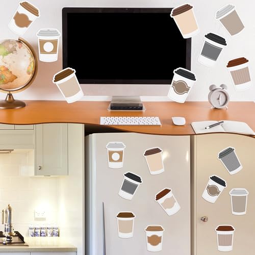 Xqumoi 30 Pack Coffee Cup Sticky Notes, Total 600 Sheets, Funny Self Sticky Notepads Memo Pads for Coffee Lover Office School Student Kids Gift Class Reward Birthday Party Favors Goodies Bag Fillers - style: Coffee Cup (Style 1)