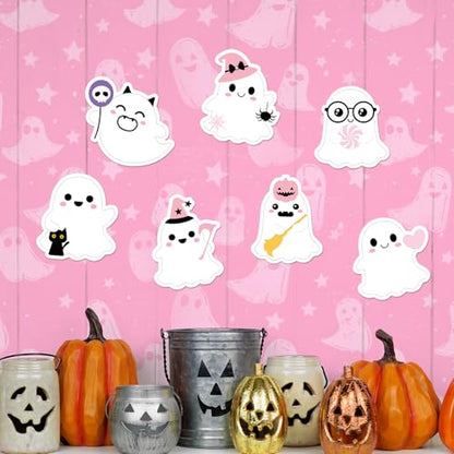 Yinder 24 Pads Cute Sticky Notes Fun Kawaii Ghost Sticky Notes Pads Bulk Cartoon Memo Self Adhesive Gift for Valentines Veterinary Office School Tab Party Supplies - style: Ghost