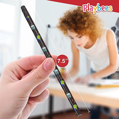 Playbees Emoticon No 2 Pencils for Kids - 72 Pack Bulk Kids Pencils #2 with Erasers - Assorted Smiley Birthday Party Favors, Classroom Prizes, Goody Bag Stuffers, Teacher's Educational Supplies - style: 72 Pack
