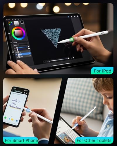 MEKO Stylus Pen for iPhone & Android & iPad, Dual-Mode Active Stylus | Dual-Mode Control, 2X Fast Charge,Fine Active Pencil for Smartphone Apple Switch Tablet All Touch Screen-White - color: White