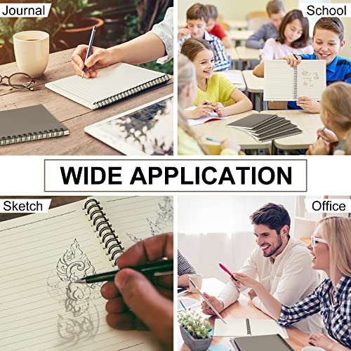 Yahenda 18 Pcs Spiral Notebooks Bulk, A5 8.3 x 5.5 Inch College Ruled Lined Notebooks, 100 Pages Soft Cover Journals for Students Classroom Office Back to School Supplies (Dark Gray) - color: Dark Gray