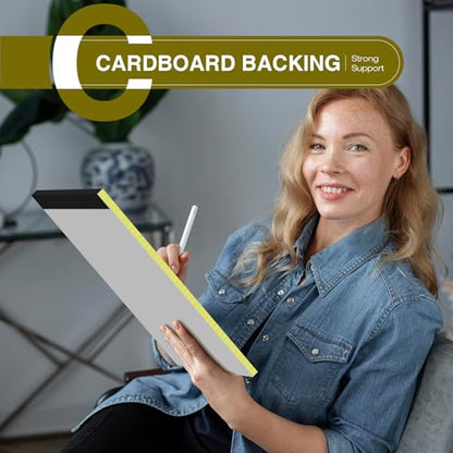6 Pack Legal Pads 8.5" x 11" College Ruled Yellow Note Pads 8.5 x 11 Inch Micro-Perforated Notepad 300 Sheets in Total Lined Writing Paper Notebook for Office, School Supplies & To-Do Lists - size: 8.5 x 11 In - Yellow, style: 6 Pack