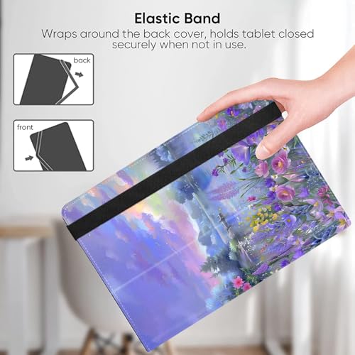 Universal 10 10.1 Inch Android Tablet Case,Slim Folding Stand Cover for All 9"-10.5" Touchscreen Tablet Case with Stylus Pen Holder,Flower 05 - color: Flower 05