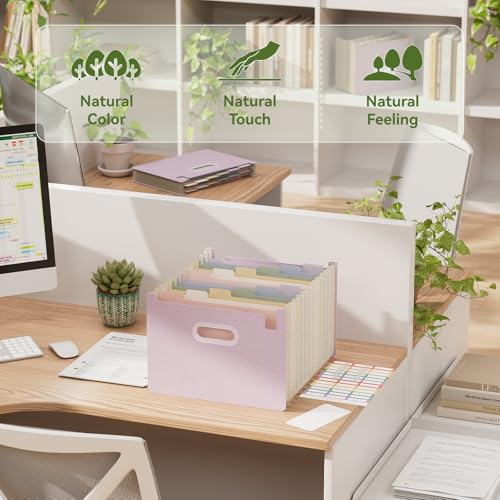 EcoStash 12 포켓 아코디언 파일 오거나이저, 밀짚 파일 폴더, 업라이트 & 오픈 탑, 월간 지폐 영수증 오거나이저, 100% BPA 프리, 자연으로 돌아가기, 레터/A4 사이즈 - 라벤더 퍼플 - color: 라벤더 퍼플, size: 12 Pockets