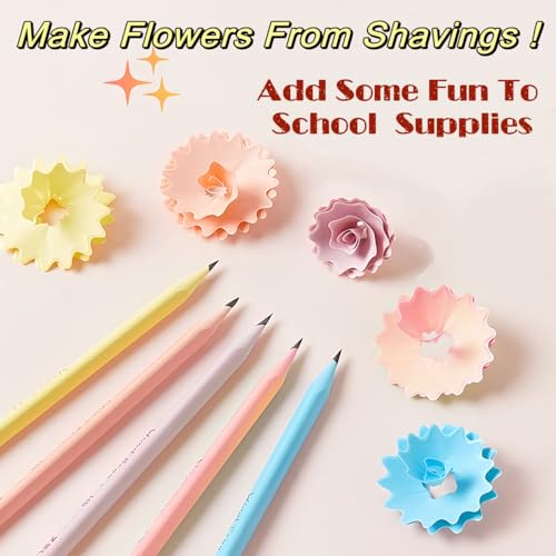 Fun Triangle Pencils - Cute Kids Pencils with Flower Shaped Shavings, Pre-sharpened Erasers, 12 Pack - style: Macaron Triangular Pencils