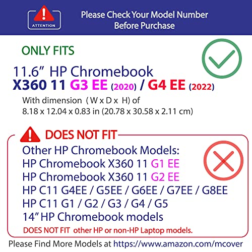mCover Case Compatible for 2020～2022 11.6" HP Chromebook X360 11 G3 EE / G4 EE Laptops Only (NOT Fitting Any Other HP Models) - Orange - color: Orange