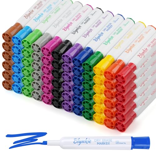 Dry Erase Markers Bulk, 72 Pack Whiteboard Markers in 12 Colors, Low Odor Chisel Tip, Quick Dry Easy Erase Markers for Classroom, Office, Home & School Supplies