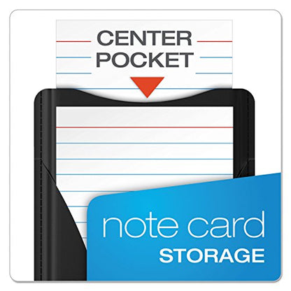 Oxford At-Hand Note Card Case, 3" x 5" Size, Black, Includes 25 Ruled Index Cards (63519) - color: Black