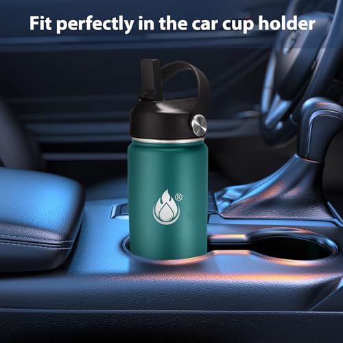 SENDESTAR Insulated Water Bottle 24 OZ, Wide Mouth 24 oz Water Bottle with Straw Lid, Spout Lid, Double Wall Vacuum Stainless Steel Leak Proof, Keeps Liquids Hot or Cold (Green & Blue) - color: Green & Blue, size: 24 Ounces