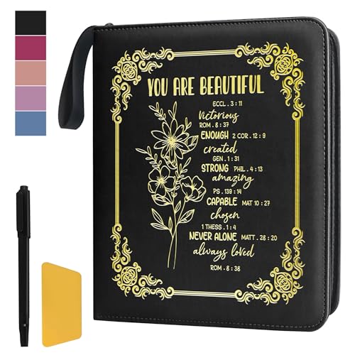 Easter Gift You Are Beautiful Zipper Photos Binder Album 3x5 4x6 5x7 6x8 DIY Magnetic Photo Album for Women Religious Gifts Inspirational Gifts. (Album Beautiful-Black) - color: Album Beautiful-Black