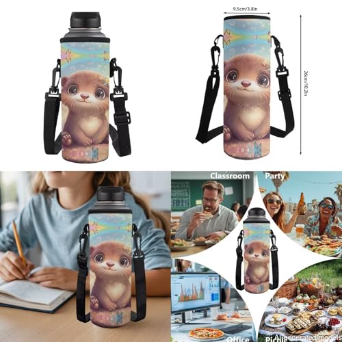 6-11 Kids 4 In 1 Bookbag Set - Cute Baby Otter 17 Inch Backpack with Lunch Bag Pencil Case Water Bottle Holder, Back to School Supplies for Elementary Students - color: Cute Baby Otter