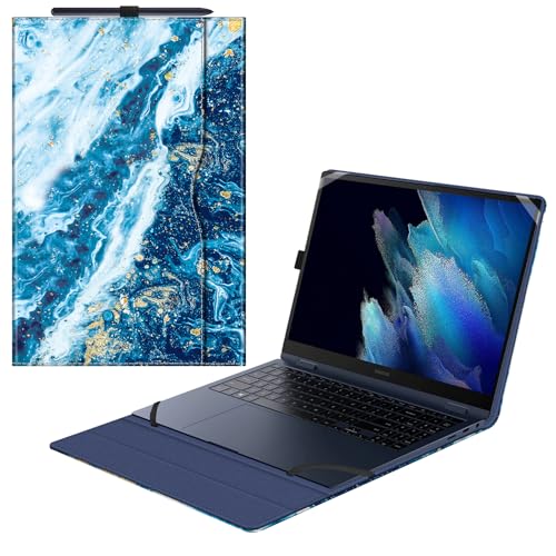 Fintie 15.6 Inch Samsung Galaxy Book 360 PU Leather Sleeve Case with Pocket | Fits for Chromebook Plus XE550XGAA, Book4 NP960XGK, Book3 NP750QFG, Book2 Pro NP950XED, Magnetic Closure, Sandywave - color: SandyWave