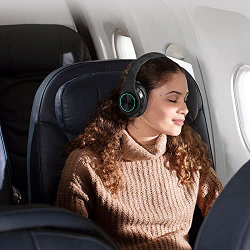 2022 Wireless Bluetooth Headphones,Colorful LED Lights Comfort Over Ear Foldable Headset with Built-in Microphone,FM,SD Card Slot,Wired for School/Tablet Computer/PC/TV/Cellphones/Travel - color: Black