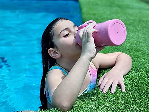 CHILLOUT LIFE 12oz Kids Insulated Stainless Steel Water Bottle with Leak Proof Straw Lid & 144 Stickers - color: Pink Sparkle, style: 12 oz