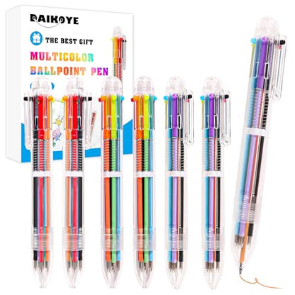 DAIKOYE Ballpoint Pens 6 PCS 0.5mm 6-in-1 Multicolor Ballpoint Pens Birthday Party Favors Gifts