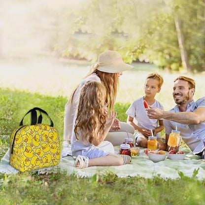 Yellow Duck Cute Lunch Box,Insulated Lunch Bag for Girls Boys,Reusable Lunch Box for Kids Adults School Student Work Picnic Travel - color: Yellow Duck Cute