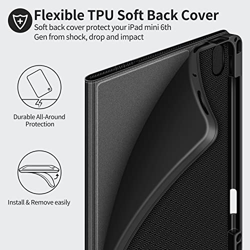 H HOLIMET Case for iPad Air 11" 2026 M4/M3 (2025)/ M2 (2024)/ iPad Air 4th & 5th Generation10.9 Inch 2022/2020 Soft Back Shockproof Protective Cover with Pencil Holder Vegan Leather Auto Sleep/Wake - color: Black 2nd