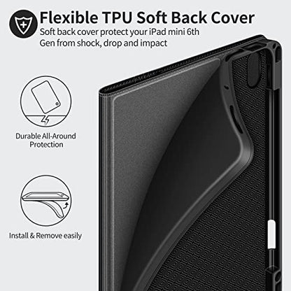 H HOLIMET Case for iPad Air 11" 2026 M4/M3 (2025)/ M2 (2024)/ iPad Air 4th & 5th Generation10.9 Inch 2022/2020 Soft Back Shockproof Protective Cover with Pencil Holder Vegan Leather Auto Sleep/Wake - color: Black 2nd
