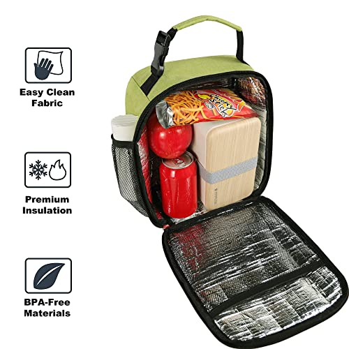 Lunch Box for Men & Women Durable Lunch Bag for Adults Reusable Small Lunchbox Green - color: Green