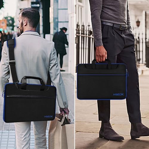 Hseok Laptop Shoulder Bag 13 13.3 14 Inch Case Compatible with MacBook Pro/Neo 14" M5/M4/M3/M2/M1,Mac Air/pro/Neo 13" and Most 13 13.3 14 Notebooks,Spill-Resistant Briefcase,Black & Blue - color: Black & Blue, size: 13-13.5 inch