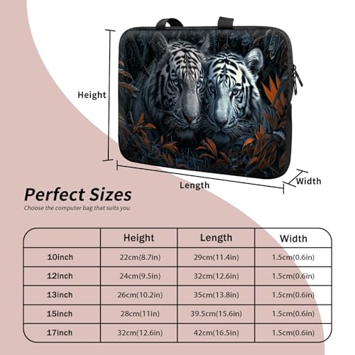 Universal Laptop Sleeve Tablet Case 12 inch, White Tiger Slim Carrying Case Durable Handbag Travel Laptop Bag for Surface Pro 9 8 7/Laptop Go 2 3, MacBook Air 11/12 - color: White Tiger, size: 12 inch