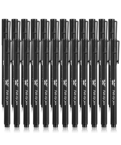 Mr. Pen- Black Felt Tip Pens, Fine Point, 24 Pack, Fast Drying, No Smear | Bulk Bible Journaling Pens No Bleed-Through for Planners, Sketching, Writing - color: Black, size: Pack of 24