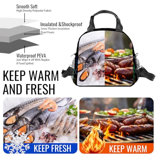 Game Lunch Bag Reusable Insulated Lunch Box Large Capacity Meal Tote for Kids Boys Girls Cooler Bag Waterproof Adjustable Shoulder Strap Gaming Lunch Tote for Work School Picnic Travel Hiking - color: Game03