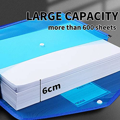 YoeeJob Plastic File Folders Legal Size 2 Pcs, Expandable Document Folder with Snap Button Closure, A4 Expanding File Wallet Envelopes Pouch with Label Pocket, Blue - color: Blue, size: 2 Pack
