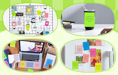 Lined Sticky Notes 4 x 6 Inches, 15 Pads, 375 Sheets Total, 7 Bright Colors, Self-Stick Note Pads with Strong Adhesive, Large Rectangular Sticky Notes for Office, Home, School & Meetings - size: 4x6 in