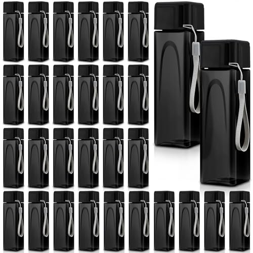 Mifoci 30 Pcs Water Bottle Bulk 17 oz Plastic Sports Water Bottles for Kids Adults Reusable Leak Proof Portable Drink Container Large for School Classroom Travel Camping Fitness Office (Dark Black) - color: Dark Black