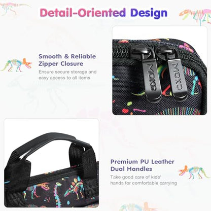 MoKo 10-12.5 Inch Kids Tablet Sleeve Carrying Case for Fire HD 10 13th/11th Gen, Fire HD 8/7 Kids 2022, Tablet Bag with Shoulder Strap for 10/10.1 Inch Android 12/13, Black Dinosaur - color: Black Dinosaur, style: 12.5 Inch