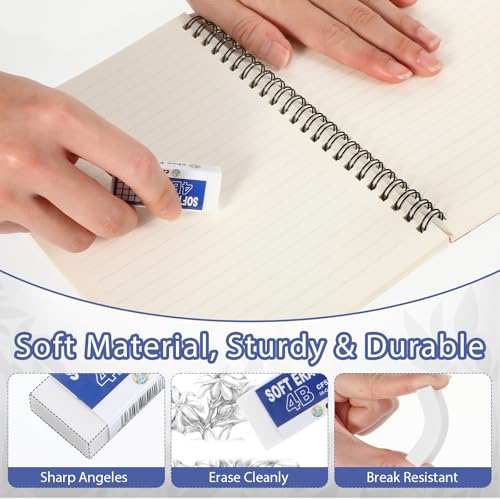 120 Pack White Erasers Bulk for Office, Office, Latex-Free Soft Erasers for Adult, Teachers as School Supplies