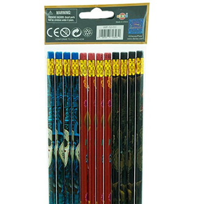 12 pcs Wooden Pencil Disney PIXAR Character Authentic Licensed School Party Bag Fillers (COCO)