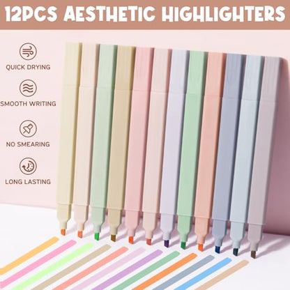 65PCS Aesthetic School Supplies Back to School Supplies Cute Stationary Set | College Essentials Kit with Pencil Case, Pastel Highlighters Gel Pens Mechanical Pencil Set 0.5 0.7 & 2.0mm for Student Girls - color: Pink Floral