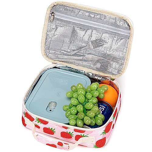 CAMTOP Backpack for Kids, Boys Girls Preschool Backpacks with Lunch Box Toddler Kindergarten School Bookbag Set - color: Strawberry