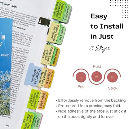 Index Tabs for 2026 FAR/AIM, Color-Code and Laminated Book Tabs for PPL, with Alignment Card, Bookmark, and Dot Stickers. (Book NOT Included)