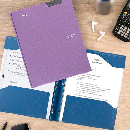 Five Star 2-Pocket Folder, Plastic Folder with Stay-Put Tabs and Prong Fasteners, Holds 8-1/2" x 11" Paper, Amethyst Purple (38750) - color: Purple, size: 1 Count (Pack of 1)