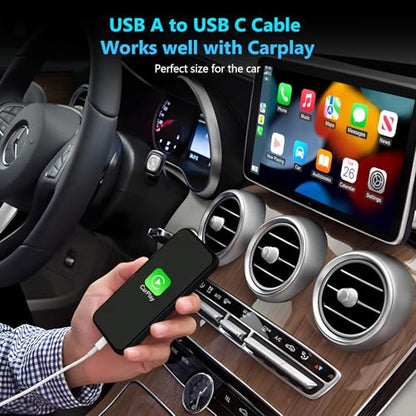 USB A to USB C Cable 3-Pack [3FT+6FT+10FT] CarPlay Fast Charging Cord | Ideal for CarPlay, Home, Office & Daily Travel Charging; Compatible with iPhone 17/16/15, Pixel, Samsung Galaxy & Note
