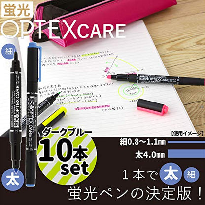 Zebra Highlighter Optex Care Dark Blue 10 Pack B-WKCR1-DB - color: Dark Blue 10pcs