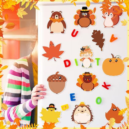 Zhanmai 1200 Pcs Thanksgiving Fall Sticky Notes Bulks Thanksgiving Memo Notepads Turkey Pumpkin Squirrel Maple Leaf Sticky Notes Fall Self-Stick Pads Autumn Gifts - style: Fall Style