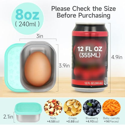SOPHICO 8oz Kids Snack Containers with Silicone Lid, 1 Cup for School Lunch | 1 Cup Food Storage Container, Leak Proof Lunch Box - color: 8oz, 6 Pack, Mix2