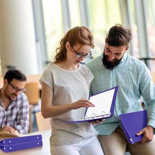 Henoyso 6 Pcs Plastic 1 Inch Mini 3 Ring Binders Fits 5.5" x 8.5" Paper, Holds(Capacity 200 Sheets), Flexible Three Round Rings Small Purple A5 Binders Bulk for School, Office Use, Photo Album - color: Purple, size: 1 Inch