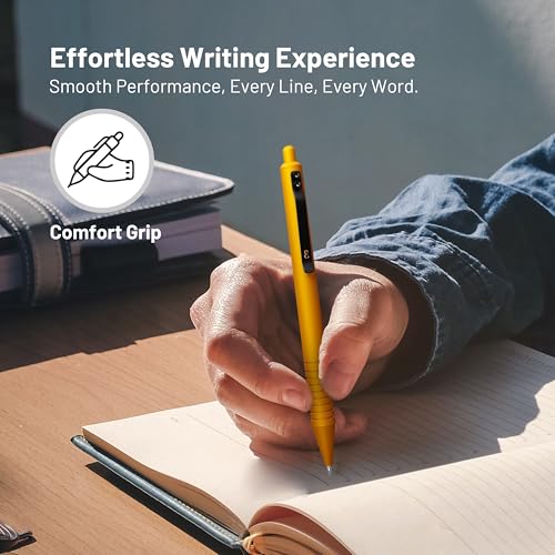 Everyman Amber Grafton Super Matte Full Click Refillable Gel Pen | Durable EDC Writing Tool with Deep Grip | Smooth 0.7mm Ink Flow for Daily Use, Notes, Journaling, and Office Essentials - color: Amber, style: Full Click
